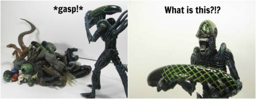 A brief study in the peculiar behavioral traits of the Xenomorph Comic Strip Panel #9