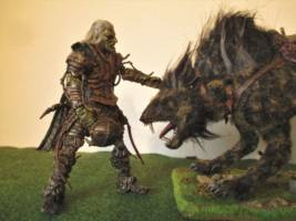 Warg with rider, custom of the toybiz figures (Gorbag) (Lord of the Rings) Custom Action Figure