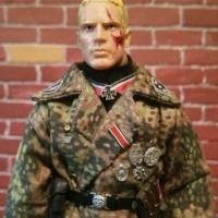One 12th Scale Mezco WWII Panzer Captain (Battlefield) Custom Action Figure