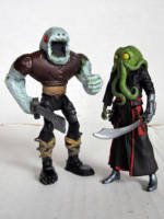 Cap'n Snakebeard (Cthulhoid Pirate) & Firstmate (Cthulhoid Dagon Brute Pirate) (Horror) Custom Action Figure