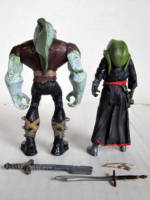 Cap'n Snakebeard (Cthulhoid Pirate) & Firstmate (Cthulhoid Dagon Brute Pirate) (Horror) Custom Action Figure [Rear View]