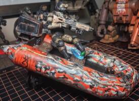 1985 GI Joe Raft - Orange Camo Duck Hunter (Acid Rain World) Custom Vehicle