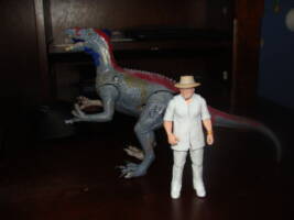 Jurassic Park III Falcarius (Jurassic Park) Custom Action Figure [Size compared with John Hammond]