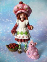 Strawberry Shortcake and Custard (Strawberry Shortcake) Custom Miniature / Figurine