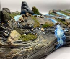 Custom Painted Boulder Canyon Base for Tabletop & Action Figures (Star Wars) Custom Diorama / Playset [Boulder Canyon Base Features Hand-Sculpted Elements]