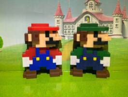 8-Bit Luigi (modern colors) (Super Mario Bros) Custom Action Figure