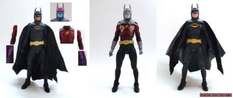Batman (Batman Returns) (Batman - Movie Style) Custom Action Figure [Batman (Batman Returns) custom action figure before and after]