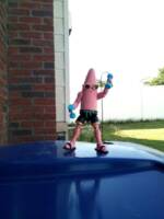 Patrick after Atkins (beach bod ready LMAO song he's sexy and he knows it he works out ) (Spongebob Squarepants) Custom Action Figure