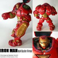IRON MAN Extremis HULK BUSTER Armor (Battle Damaged) (Iron Man) Custom Action Figure