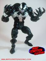 Venom (Classic) W/ 3 Alternate Heads and Web Line (Marvel Legends) Custom Action Figure