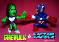 Mini Deadpool, Cap, She Hulk (Marvel) Custom Action Figure