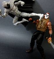 Marc Spector:  Moon Knight (with Marlene, Frenchie, and Bushman) (Marvel Legends) Custom Action Figure