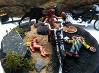 Sophie the Succubus VS Killer Clown (with Female Victim) (Original) Custom Miniature / Figurine