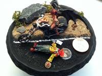 Sophie the Succubus VS Killer Clown (with Female Victim) (Original) Custom Miniature / Figurine
