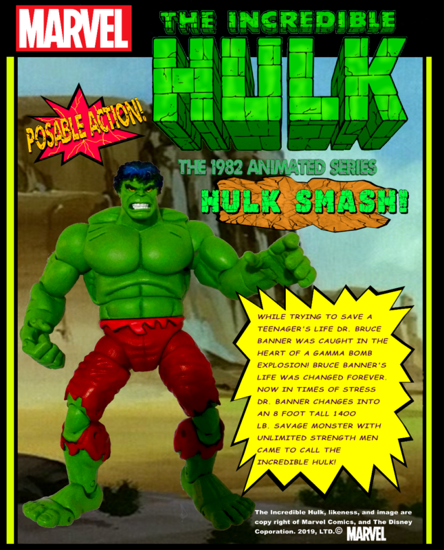 1982 Animated Series Incredible Hulk Cartoon Figure (Marvel Legends) Custom Action Figure 1982 Animated Series Incredible Hulk Cartoon Figure (Marvel Legends) Custom Action Figure