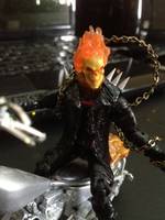 Ghost Rider with Flaming Skull Hellcycle (Marvel Universe) Custom Action Figure