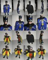 BATMAN and ROBIN Home Made Figures (Batman Animated) Custom Miniature / Figurine