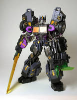 Shattered Glass Optimus Prime with Battle Tanker (Transformers) Custom Action Figure