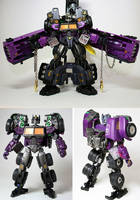 Shattered Glass Optimus Prime with Battle Tanker (Transformers) Custom Action Figure