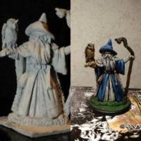 REAPER Wizard with Owl (Dungeons and Dragons) Custom Miniature / Figurine