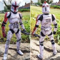 Battle damaged Clone Captain (Star Wars) Custom Action Figure [Front & Back]