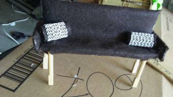 6" scale sofa with pillows (Marvel Legends) Custom Diorama / Playset
