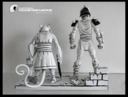 NECA Black/white Shredder vs Splinter (Teenage Mutant Ninja Turtles) Custom Action Figure [NECA custom black and white]
