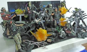 Alien vs Predator vs Terminator vs Colonial Marine Diorama (UPDATED) (Alien vs Predator) Custom Diorama / Playset