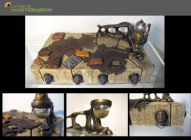 Jabba's Throne with Denizens (Star Wars) Custom Action Figure [Custom Jabba the hutt Throne repaint Monsterhjerne]