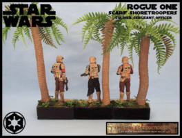 Scarif Shoretroopers - Soldier, Sergeant and Officer (Star Wars) Custom Diorama / Playset