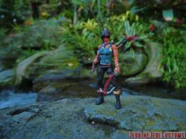 Lara Croft (Tomb Raider 2013) (Tomb Raider) Custom Action Figure [Lara Croft Tomb Raider 2013 custom figure jungle background]
