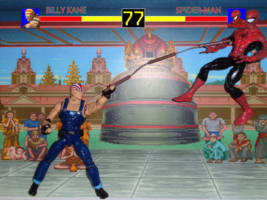 Billy Kane (Fatal Fury) Custom Action Figure [Billy Kane vs. Spiderman ... I think there's a similar scene:]