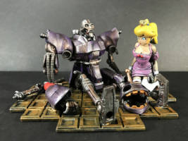 Princess Peach Working on Cyborg (Nintendo) Custom Diorama / Playset