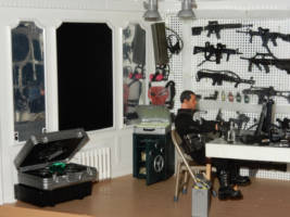 PUNISHER ARMORY HIDEOUT Playset Diorama Base Headquarters Lair 1:12th Scale (Punisher) Custom Diorama / Playset [CUSTOM MEZCO ONE:12 SCALE MARVEL LEGENDS PUNISHER ARMORY LAIR HIDEOUT HEADQUARTERS DIORAMA BASE PLAYSET 1:12th]