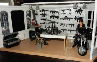 PUNISHER ARMORY HIDEOUT Playset Diorama Base Headquarters Lair 1:12th Scale (Punisher) Custom Diorama / Playset [CUSTOM MEZCO ONE:12 SCALE MARVEL LEGENDS PUNISHER ARMORY LAIR HIDEOUT HEADQUARTERS DIORAMA BASE PLAYSET 1:12th]