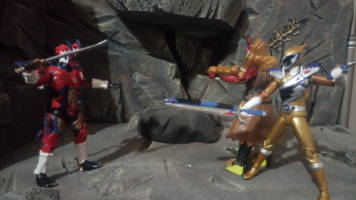 Resentful Knight Endolf (Power Rangers) Custom Action Figure [Endolf VS Kyoryu Gold & Dogold!]