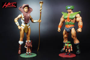 MOTUSCLE Teela and Tri-Klops in Warhammer style fully painted (Masters of the Universe) Custom Miniature / Figurine