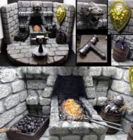 Master Dwarven Craftsman Telchar with Dragon Forge (Lord of the Rings) Custom Action Figure [The Forge - Birthplace of Legendary Items]
