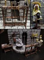 Master Dwarven Craftsman Telchar with Dragon Forge (Lord of the Rings) Custom Action Figure [Weapons Rack and Display]