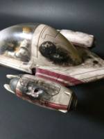 3.75" Clone Wars Battle Damaged Freeco Speeder & Obi Wan (Star Wars) Custom Vehicle