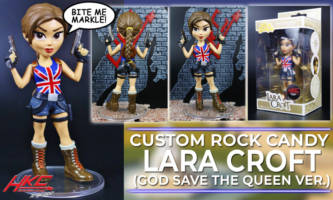 Lara Croft (God save the Queen/Union Jack version) Rock Candy figure (Tomb Raider) Custom Miniature / Figurine