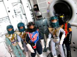 Action Girl Space Ranger (Action Man) Custom Action Figure [Action Girl with her Space Ranger companions]