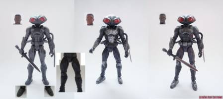 Black Manta (DC Universe) Custom Action Figure [Black Manta custom action figure before and after]