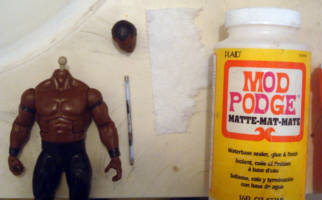 Attaching Cast Heads to Neck Balls with Tissue and Glue Custom Tutorial Picture #1
